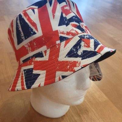 AffinityAddOns Union Jack Hat Gorra de béisbol Ajustable Negra Blanco Parche Bordado Bandera británica Negro 